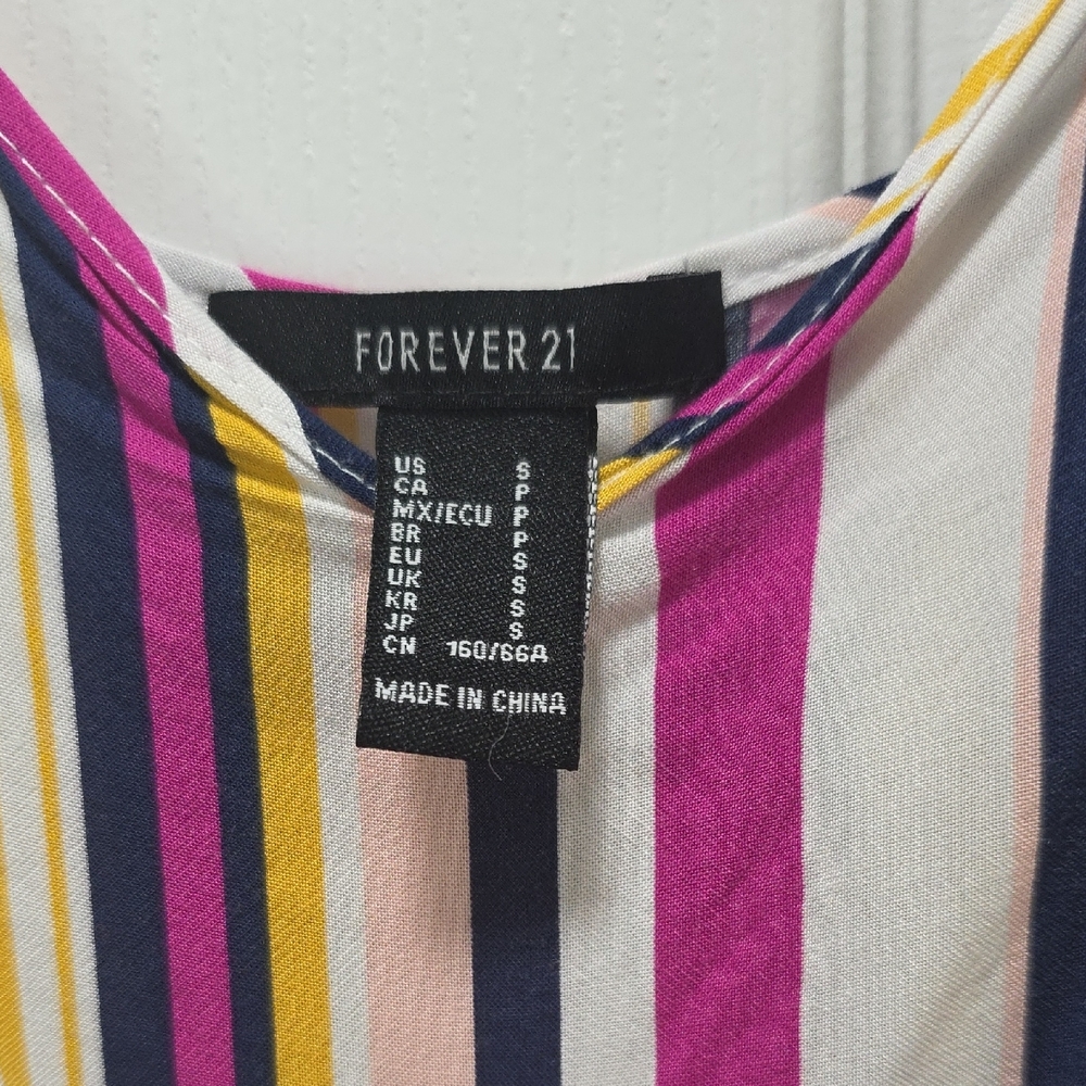 Forever 21 Multi Color Striped Jumpsuit Size Small - Picture 5 of 11